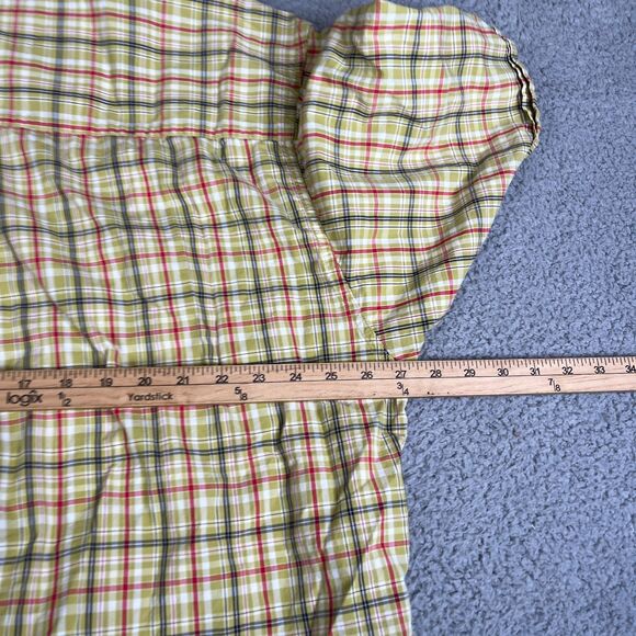 Eddie Bauer Shirt Mens Large Green Red Plaid Short Sleeve Button Pockets Vintage - Picture 11 of 11